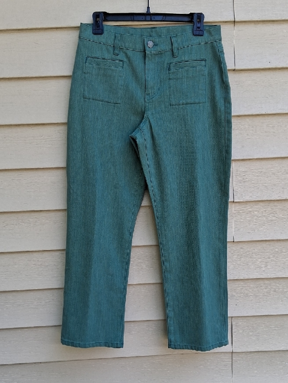 CAbi Teal-Green Straight-Leg Jeans - Picture 2 of 16